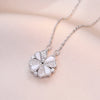 Simple Style Heart Shape Titanium Steel Inlay Rhinestones Women'S Pendant Necklace