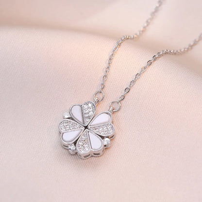 Simple Style Heart Shape Titanium Steel Inlay Rhinestones Women'S Pendant Necklace