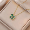 Simple Style Heart Shape Titanium Steel Inlay Rhinestones Women'S Pendant Necklace