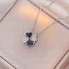 Simple Style Heart Shape Titanium Steel Inlay Rhinestones Women'S Pendant Necklace