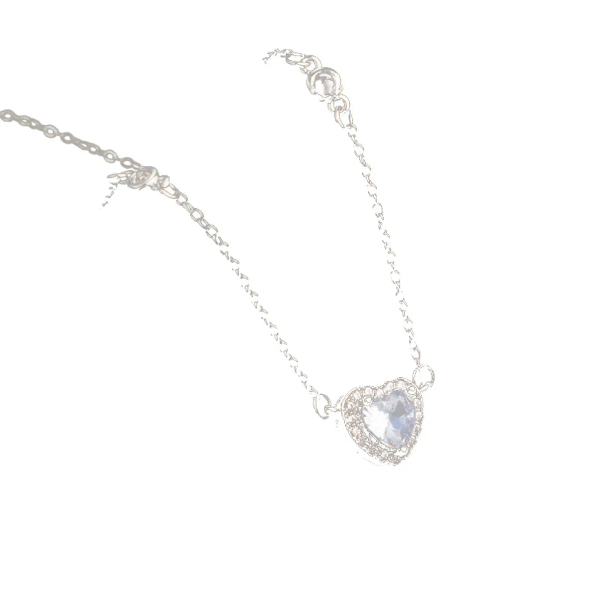 Simple Style Heart Shape Titanium Steel Inlay Zircon Pendant Necklace