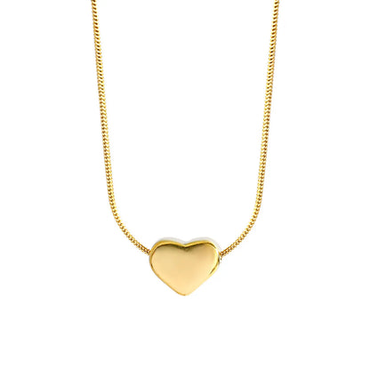 Wholesale Jewelry Simple Style Heart Shape 304 Stainless Steel 18K Gold Plated Patchwork Necklace