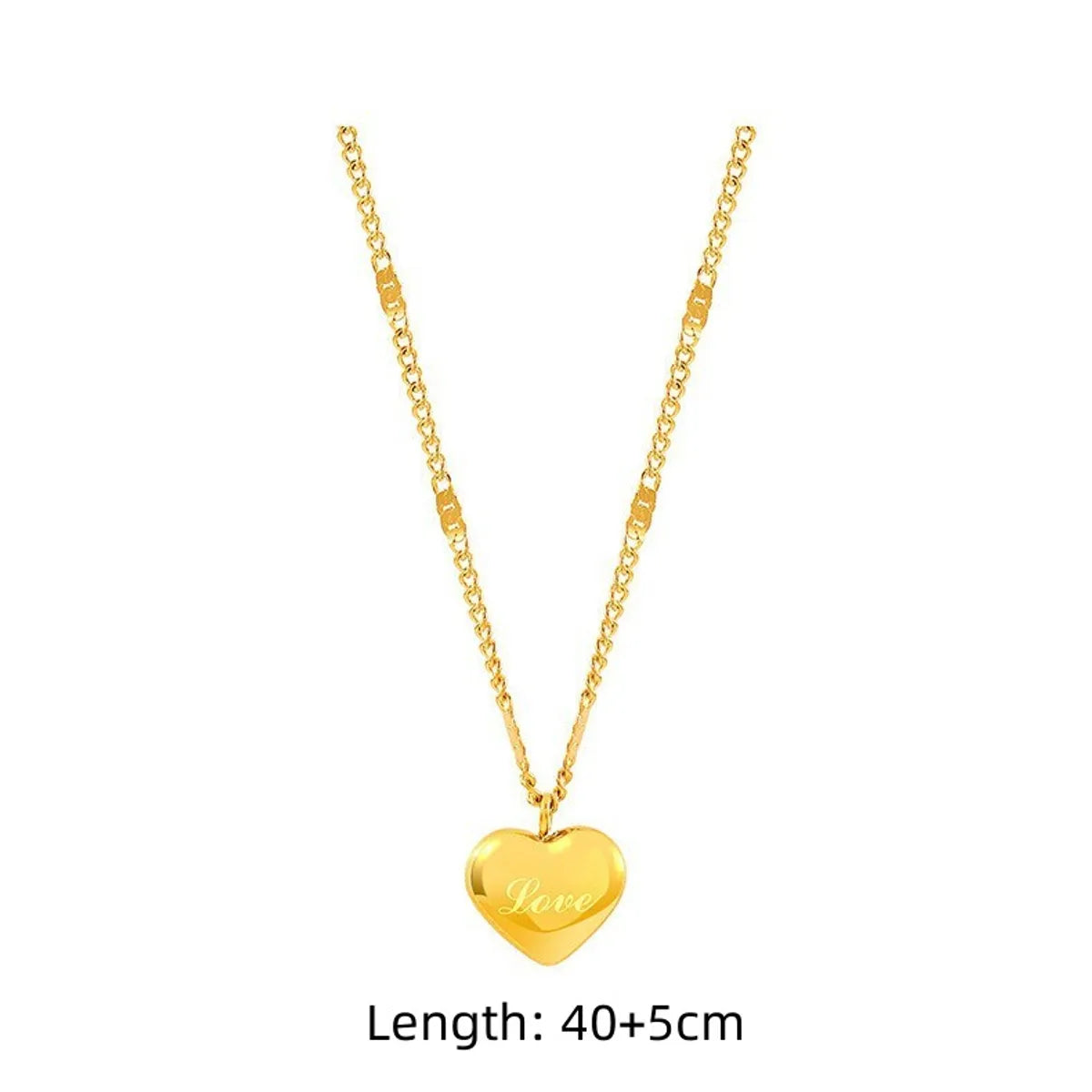 Simple Style Heart Shape Titanium Steel Pendant Necklace 1 Piece