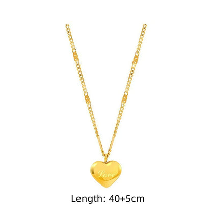 Simple Style Heart Shape Titanium Steel Pendant Necklace 1 Piece