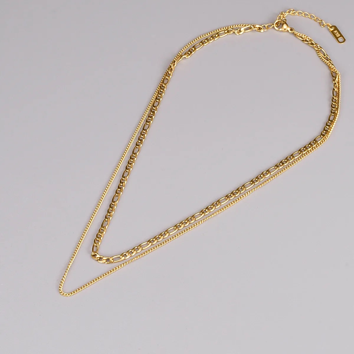 Simple Style Heart Shape Titanium Steel Plating 18k Gold Plated Layered Necklaces