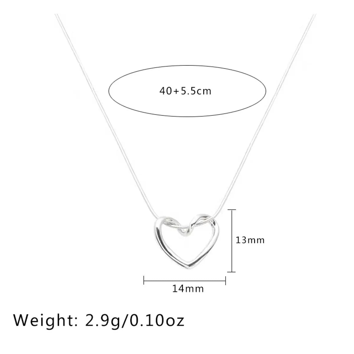 Simple Style Heart Shape Titanium Steel Plating 18k Gold Plated Necklace