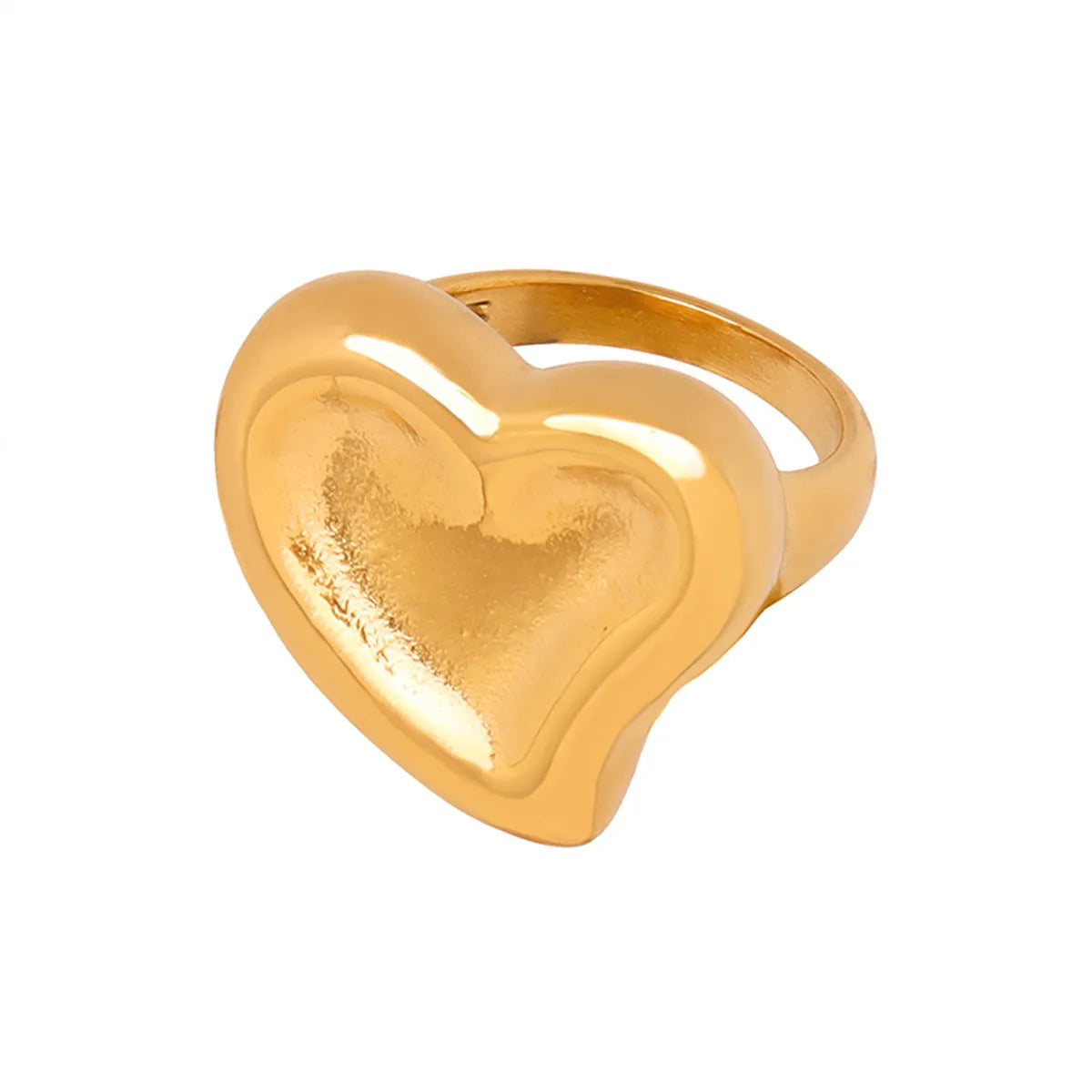 Wholesale Jewelry Simple Style Heart Shape Titanium Steel 18K Gold Plated Plating Rings