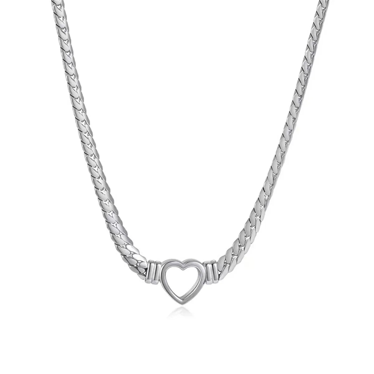 Wholesale Simple Style Heart Shape Titanium Steel Plating Bracelets Necklace