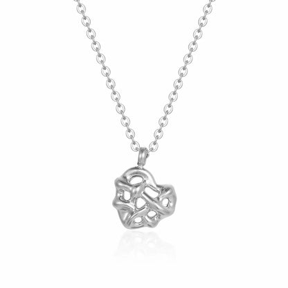 Simple Style Heart Shape Titanium Steel Plating Hollow Out Pendant Necklace