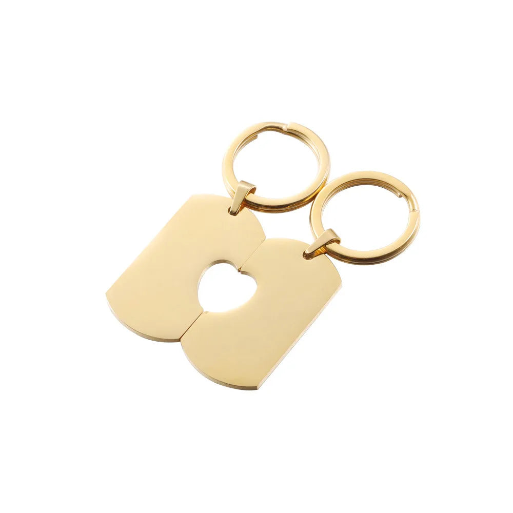 Simple Style Heart Shape Titanium Steel Plating None 18K Gold Plated Keychain