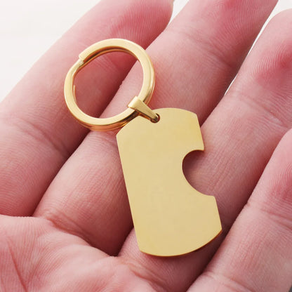 Simple Style Heart Shape Titanium Steel Plating None 18K Gold Plated Keychain