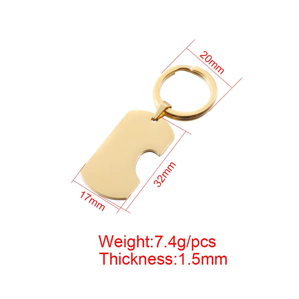 Simple Style Heart Shape Titanium Steel Plating None 18K Gold Plated Keychain