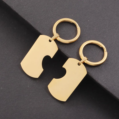 Simple Style Heart Shape Titanium Steel Plating None 18K Gold Plated Keychain