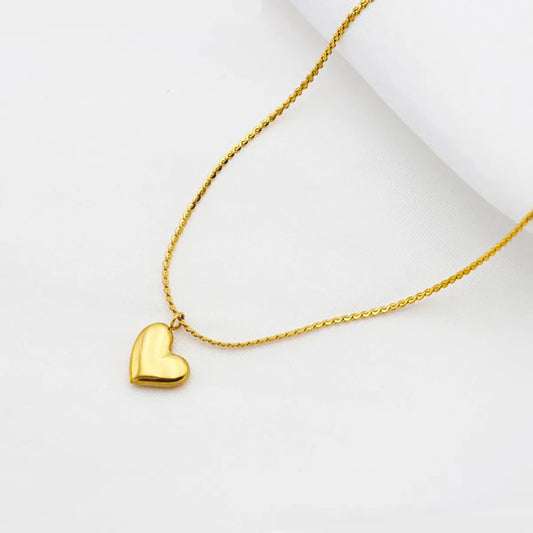 Simple Style Heart Shape Titanium Steel Plating Pendant Necklace 1 Piece