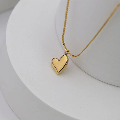 Simple Style Heart Shape Titanium Steel Plating Pendant Necklace 1 Piece