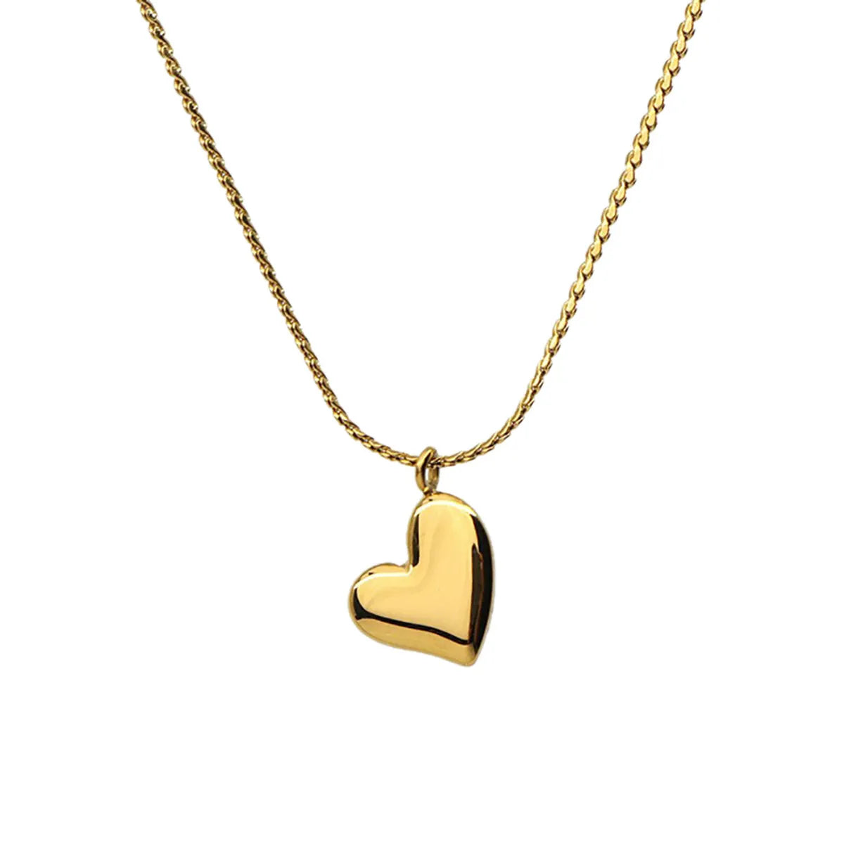 Simple Style Heart Shape Titanium Steel Plating Pendant Necklace 1 Piece