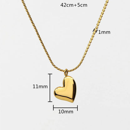 Simple Style Heart Shape Titanium Steel Plating Pendant Necklace 1 Piece