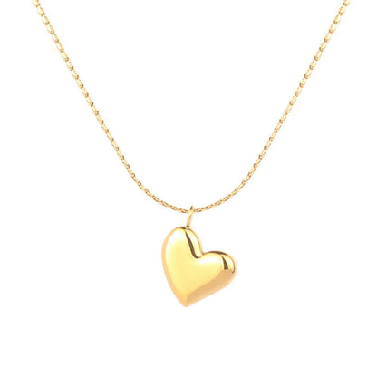 Simple Style Heart Shape Titanium Steel Plating Pendant Necklace 1 Piece