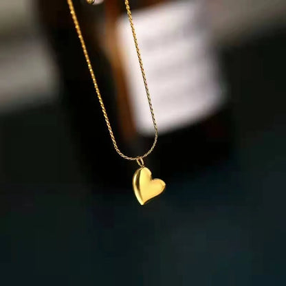 Simple Style Heart Shape Titanium Steel Plating Pendant Necklace 1 Piece