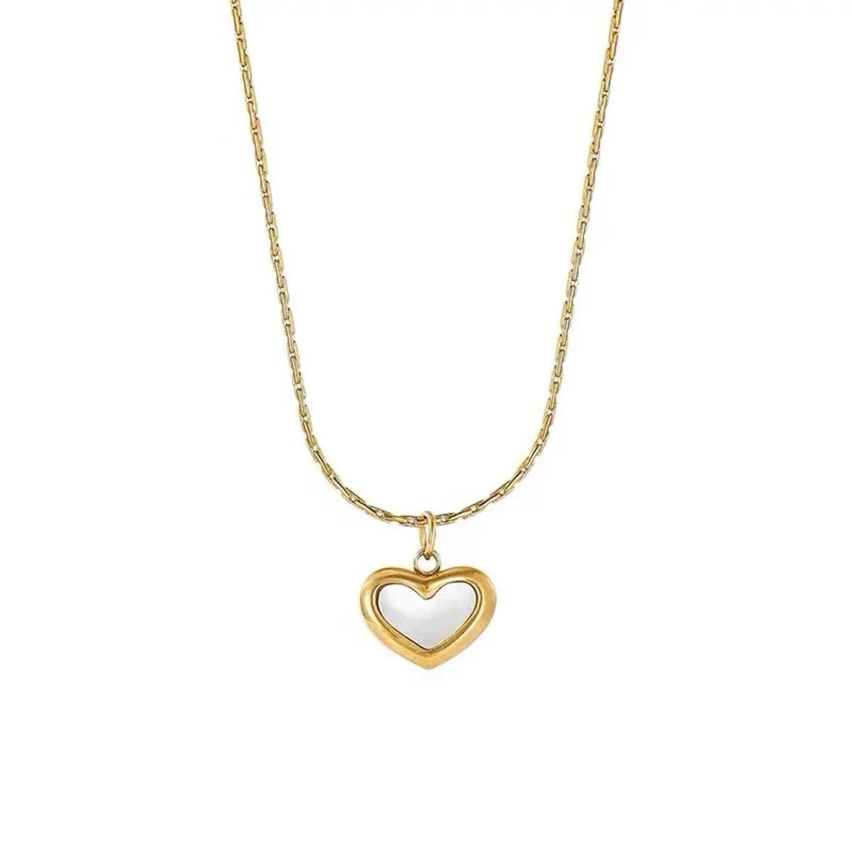 Simple Style Heart Shape Titanium Steel Plating Pendant Necklace 1 Piece