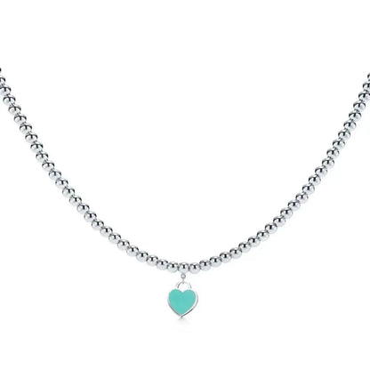 Simple Style Heart Shape Titanium Steel Plating Pendant Necklace