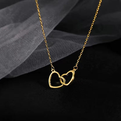 Simple Style Heart Shape Titanium Steel Plating Pendant Necklace