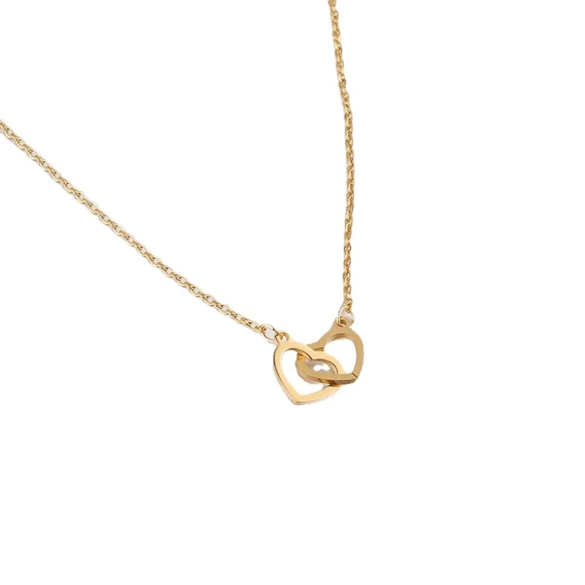 Simple Style Heart Shape Titanium Steel Plating Pendant Necklace