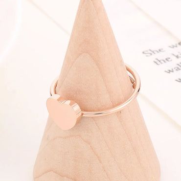 Simple Style Heart Shape Titanium Steel Plating Rings