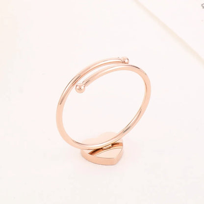 Simple Style Heart Shape Titanium Steel Plating Rings