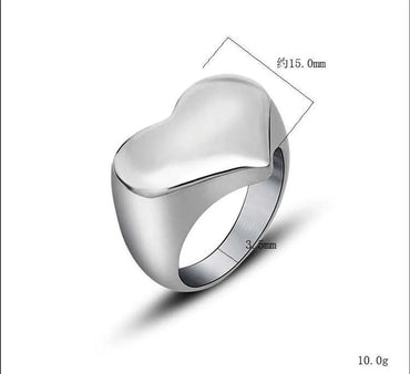 Simple Style Heart Shape Titanium Steel Polishing Rings