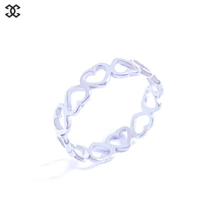 Simple Style Heart Shape Titanium Steel Rings