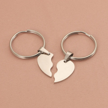 Simple Style Heart Shape Titanium Steel Unisex Bag Pendant Keychain