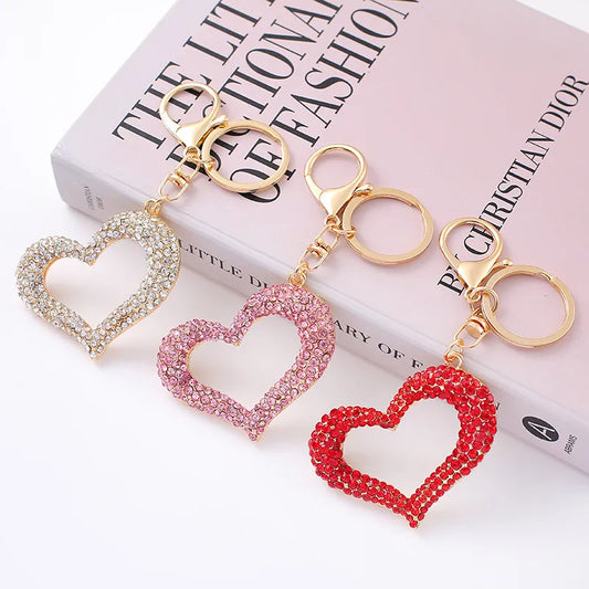 Simple Style Heart Shape Zinc Alloy Diamond Unisex Bag Pendant Keychain