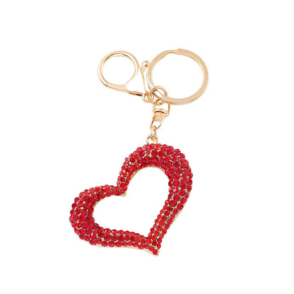 Simple Style Heart Shape Zinc Alloy Diamond Unisex Bag Pendant Keychain