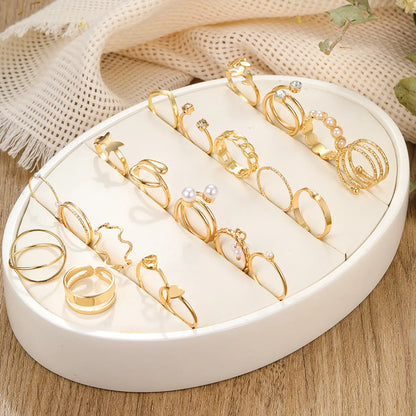 Simple Style Heart Shape Zinc Alloy Plating Gold Plated Women'S Rings