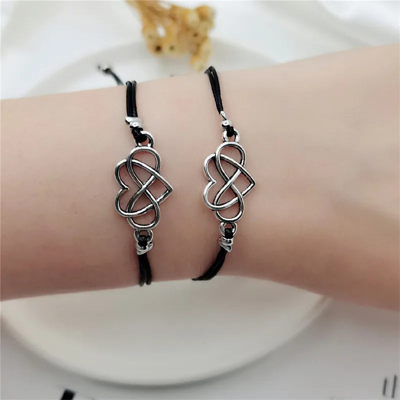 Simple Style Heart Shape Zinc Alloy Wholesale Drawstring Bracelets