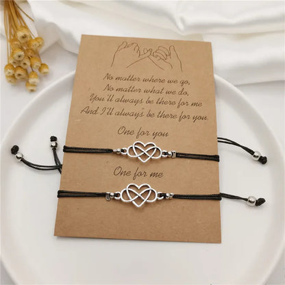 Simple Style Heart Shape Zinc Alloy Wholesale Drawstring Bracelets