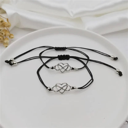 Simple Style Heart Shape Zinc Alloy Wholesale Drawstring Bracelets