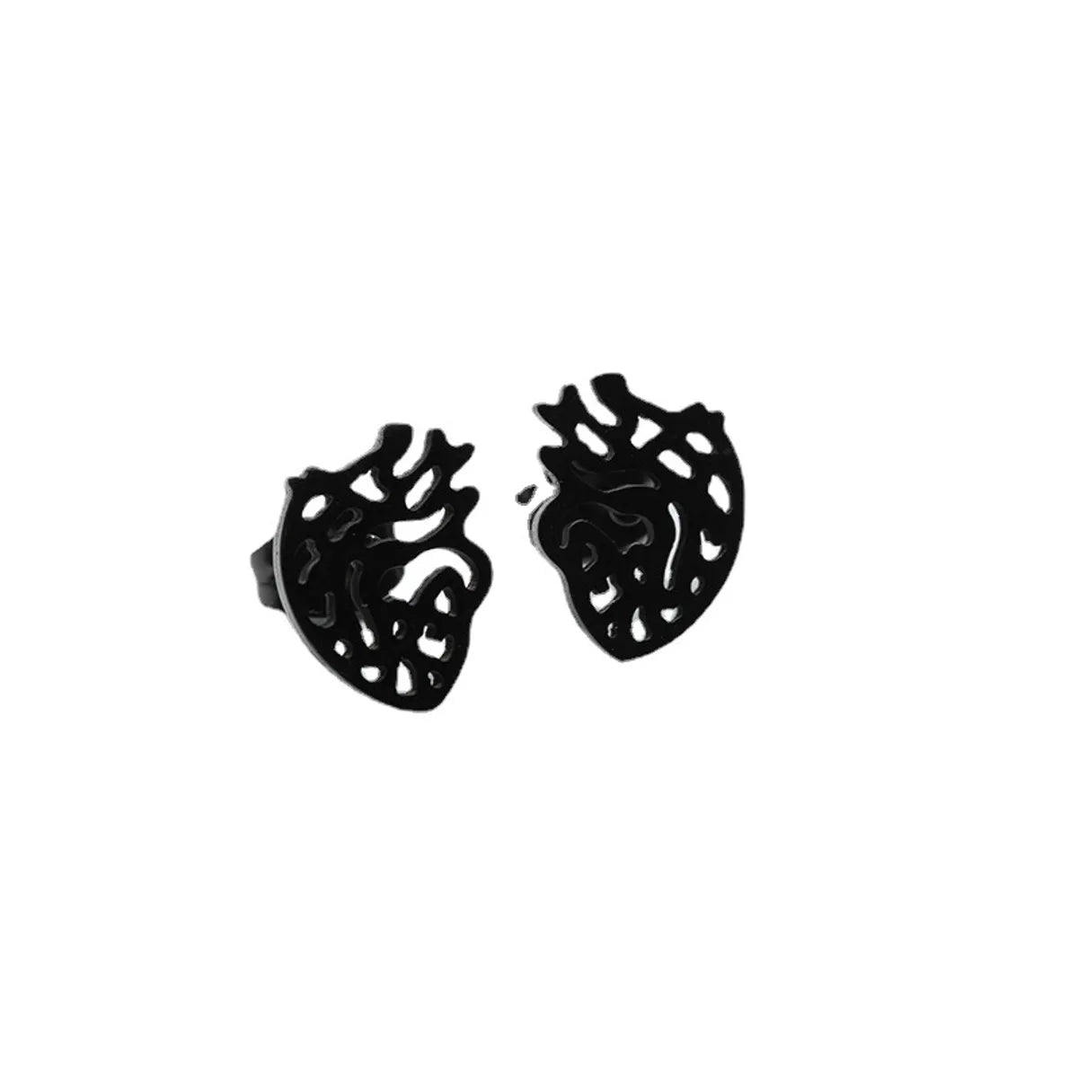 Simple Style Heart Titanium Steel Ear Studs Plating No Inlaid Stainless Steel Earrings