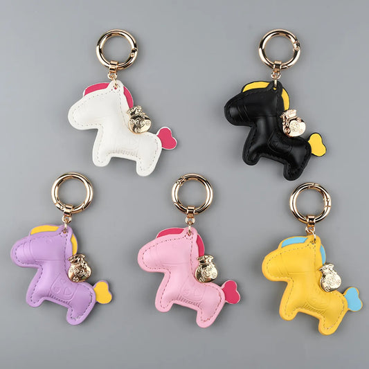 Simple Style Horse Pu Leather Women'S Bag Pendant Keychain