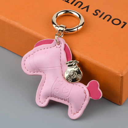 Simple Style Horse Pu Leather Women'S Bag Pendant Keychain