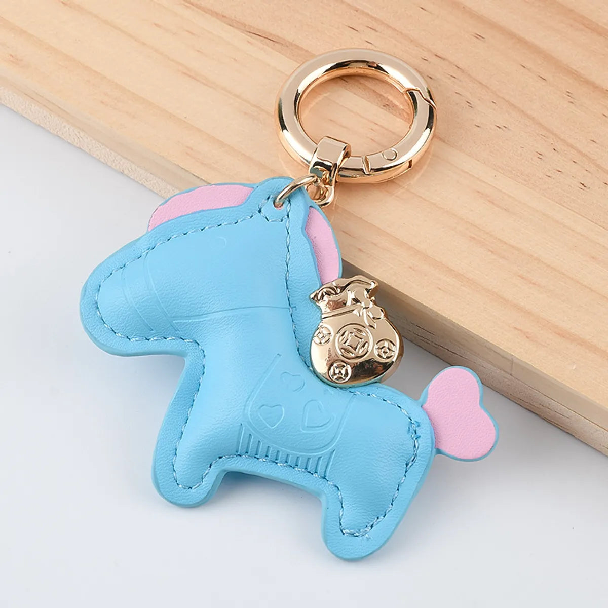 Simple Style Horse Pu Leather Women'S Bag Pendant Keychain