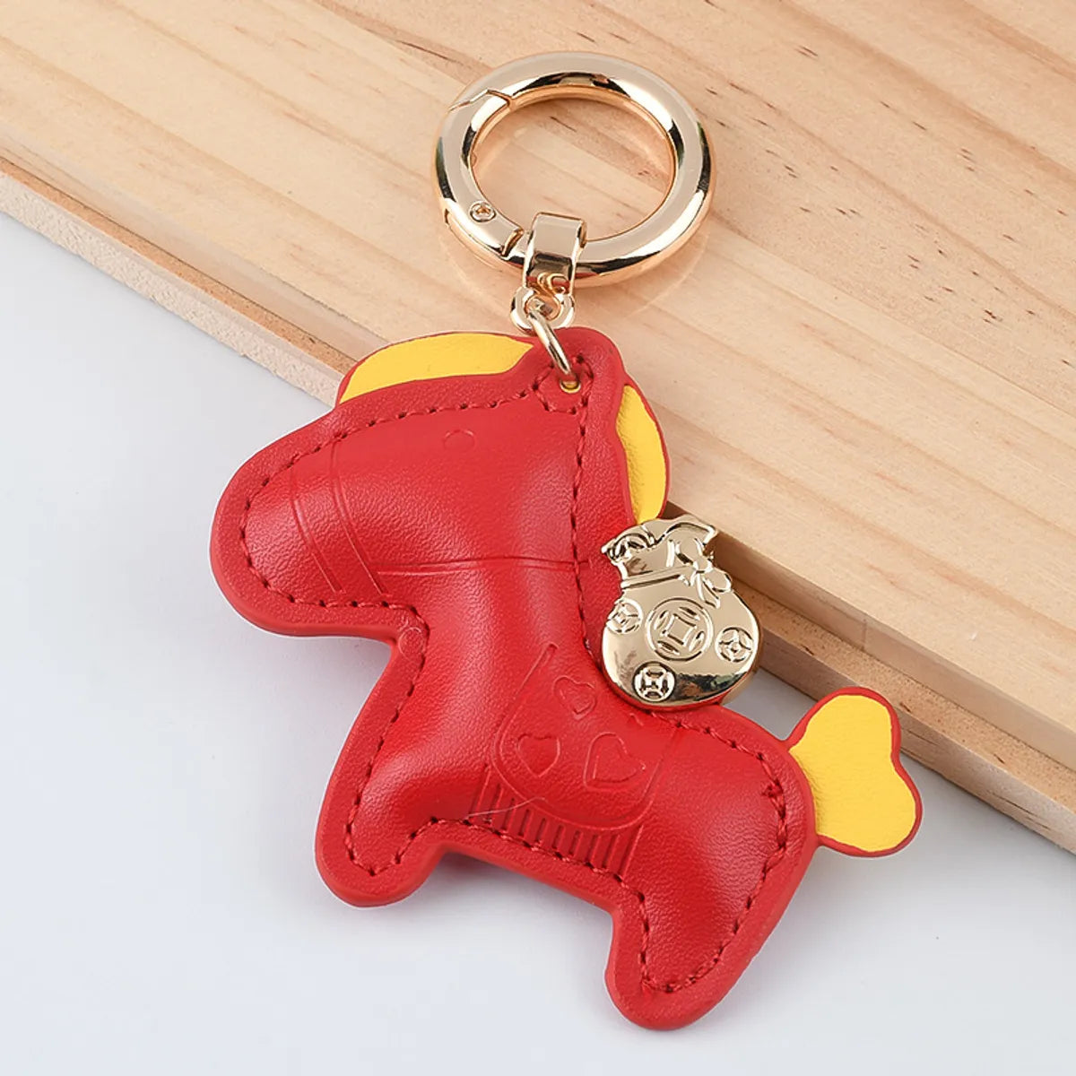 Simple Style Horse Pu Leather Women'S Bag Pendant Keychain