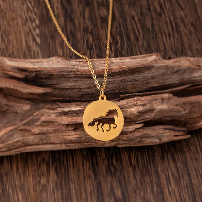 Simple Style Horse Stainless Steel Hollow Out Pendant Necklace 1 Piece