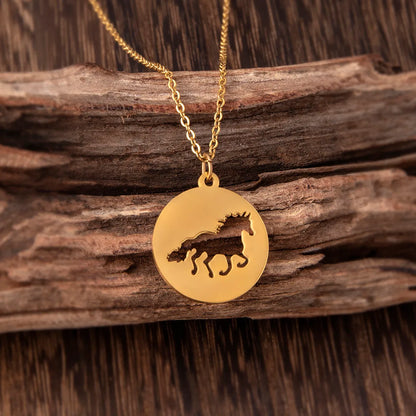 Simple Style Horse Stainless Steel Hollow Out Pendant Necklace 1 Piece