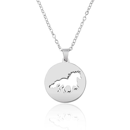 Simple Style Horse Stainless Steel Hollow Out No Inlaid Pendant Necklace