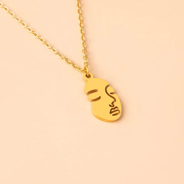 Simple Style Human Face Stainless Steel Irregular Pendant Necklace 1 Piece