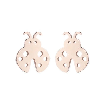 Simple Style Human Gingerbread Apple Stainless Steel Plating Hollow Out Ear Studs 1 Pair