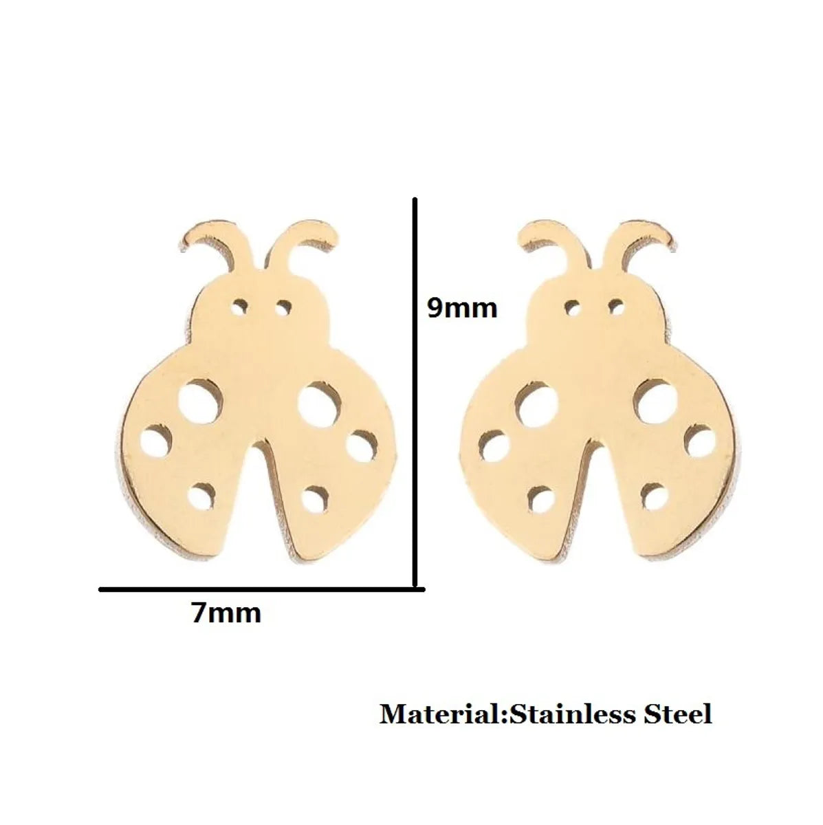 Simple Style Human Gingerbread Apple Stainless Steel Plating Hollow Out Ear Studs 1 Pair