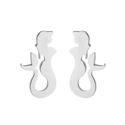 Simple Style Human Gingerbread Apple Stainless Steel Plating Hollow Out Ear Studs 1 Pair